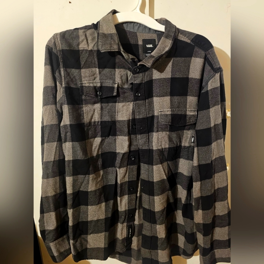 Gray And Black Vans Flannel